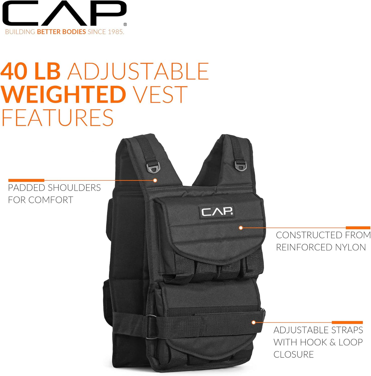CAP Adjustable Weighted Vest 40lb