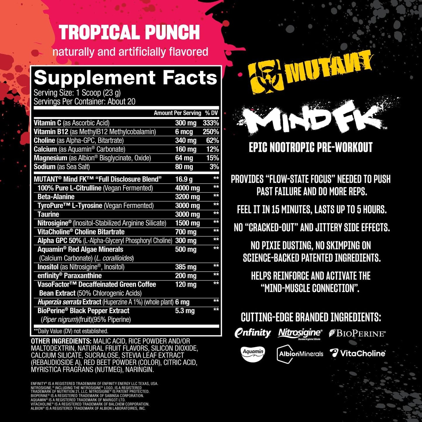 Mutant Mind FK Epic Nootropic Pre - Workout 20sv