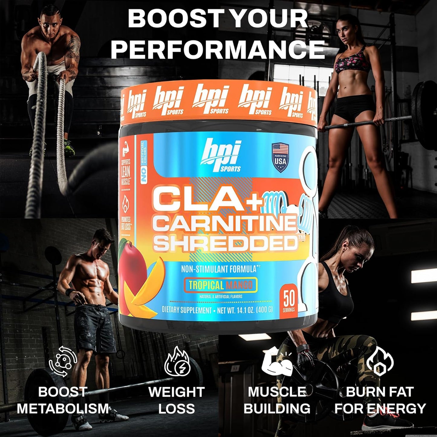 BPI CLA + Carnitine Shredded 50sv Tropical Mango