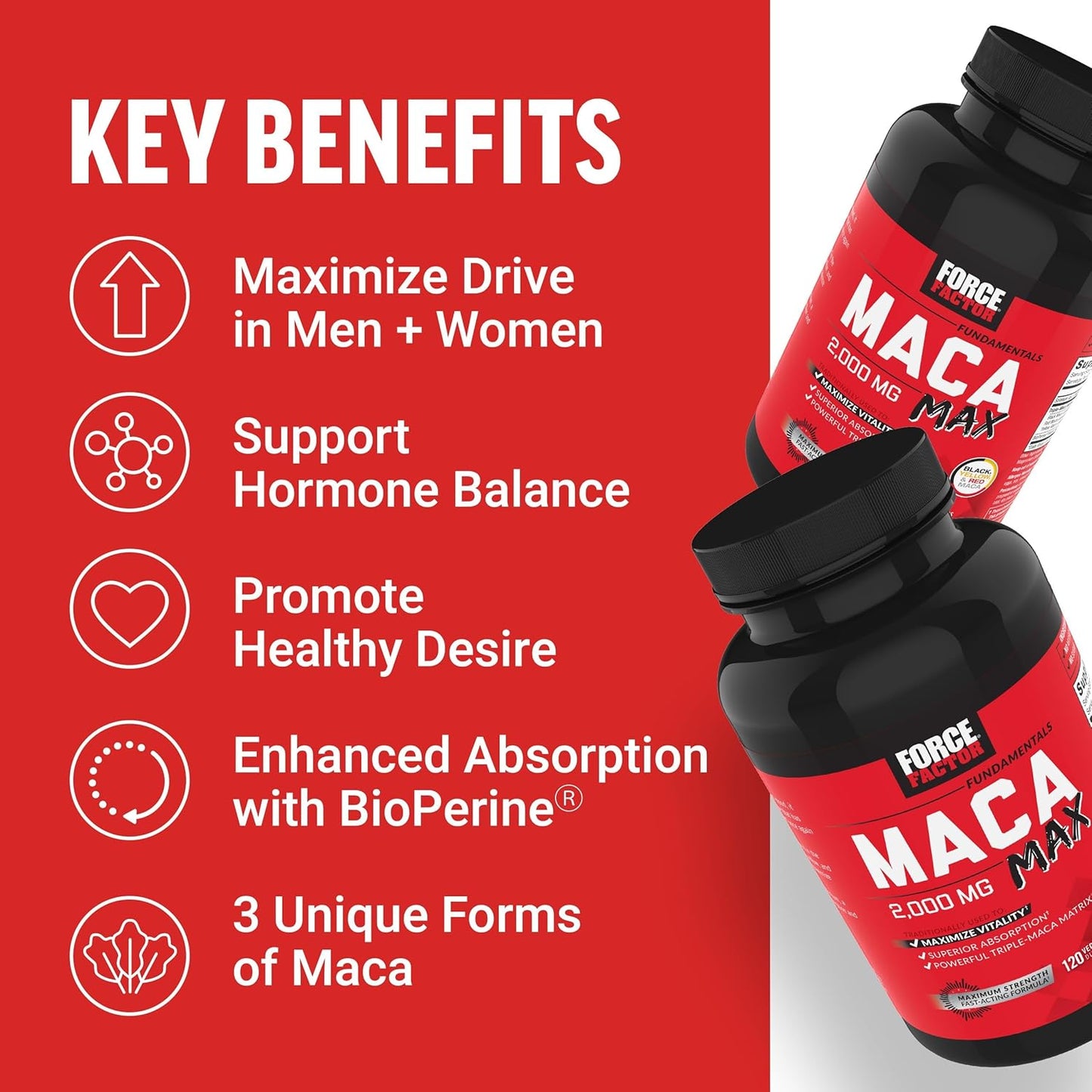 Force Factor Maca Max 500 mg 120ct