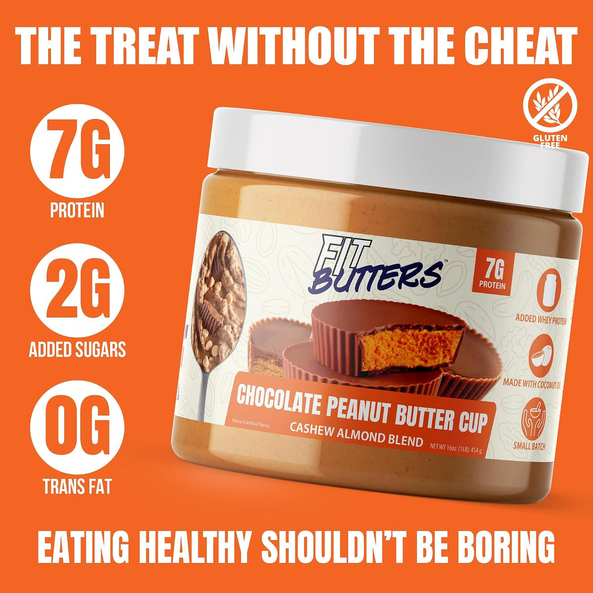Fit Butters Nut Butter 16oz Cashew Butter