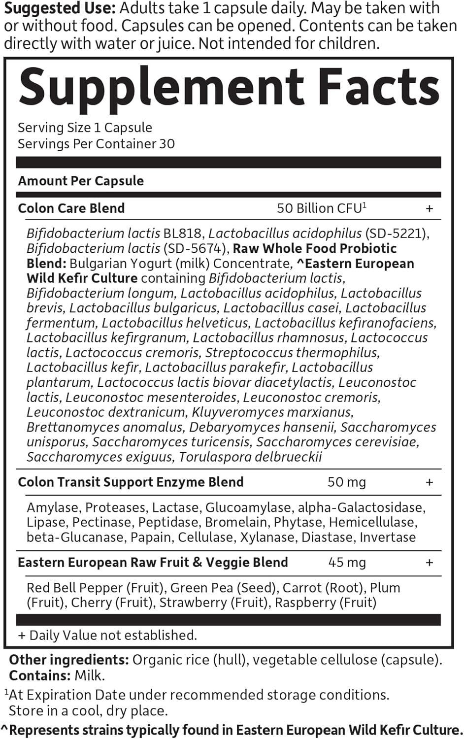 GOL Raw Probiotics Colon Care