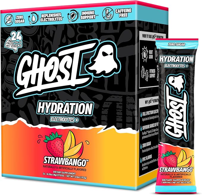 Ghost Hydration + Electrolytes sticks 24 pk Strawbango