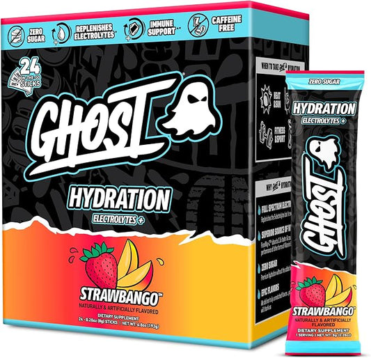 Ghost Hydration + Electrolytes sticks 24 pk Strawbango