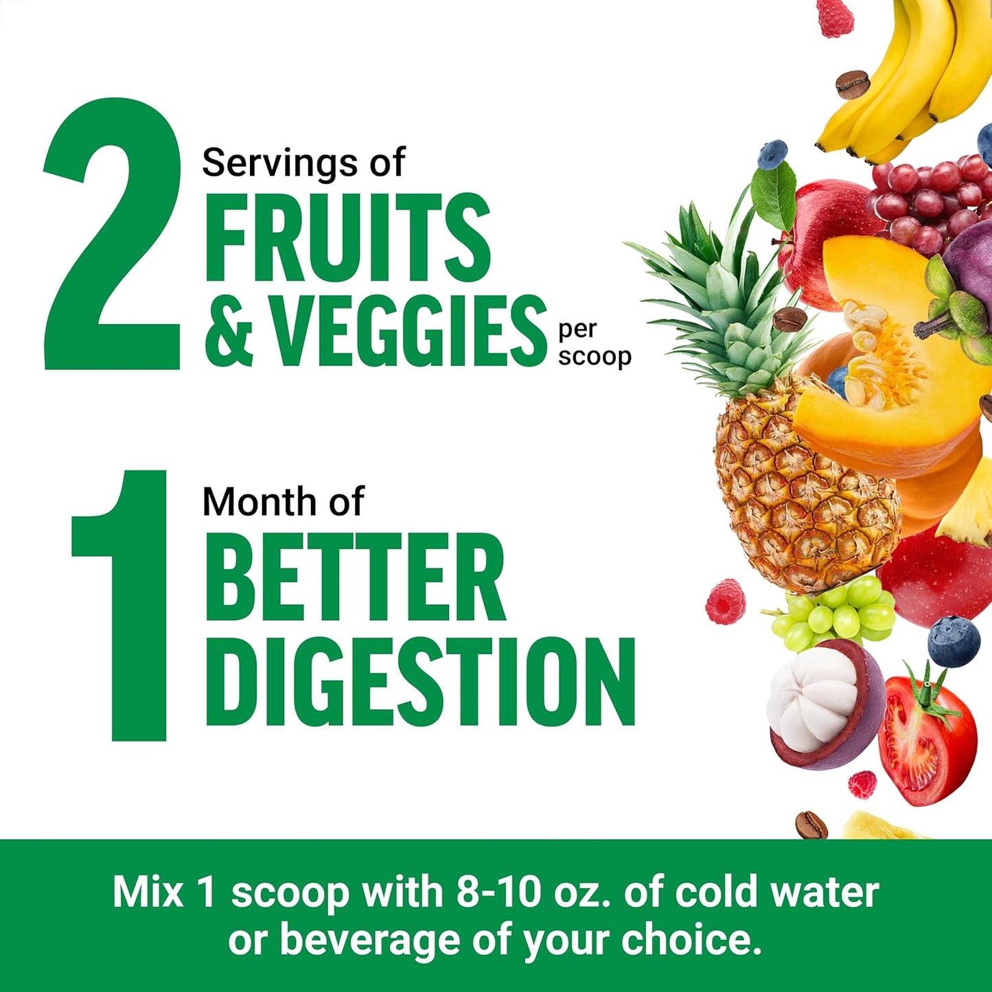 Force Factor Smarter Greens Superfoods + Digestion Powder 30sv Pomegranate Berry