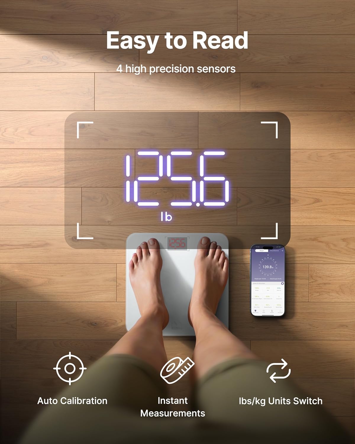 FITINDEX Digital Bathroom Scale