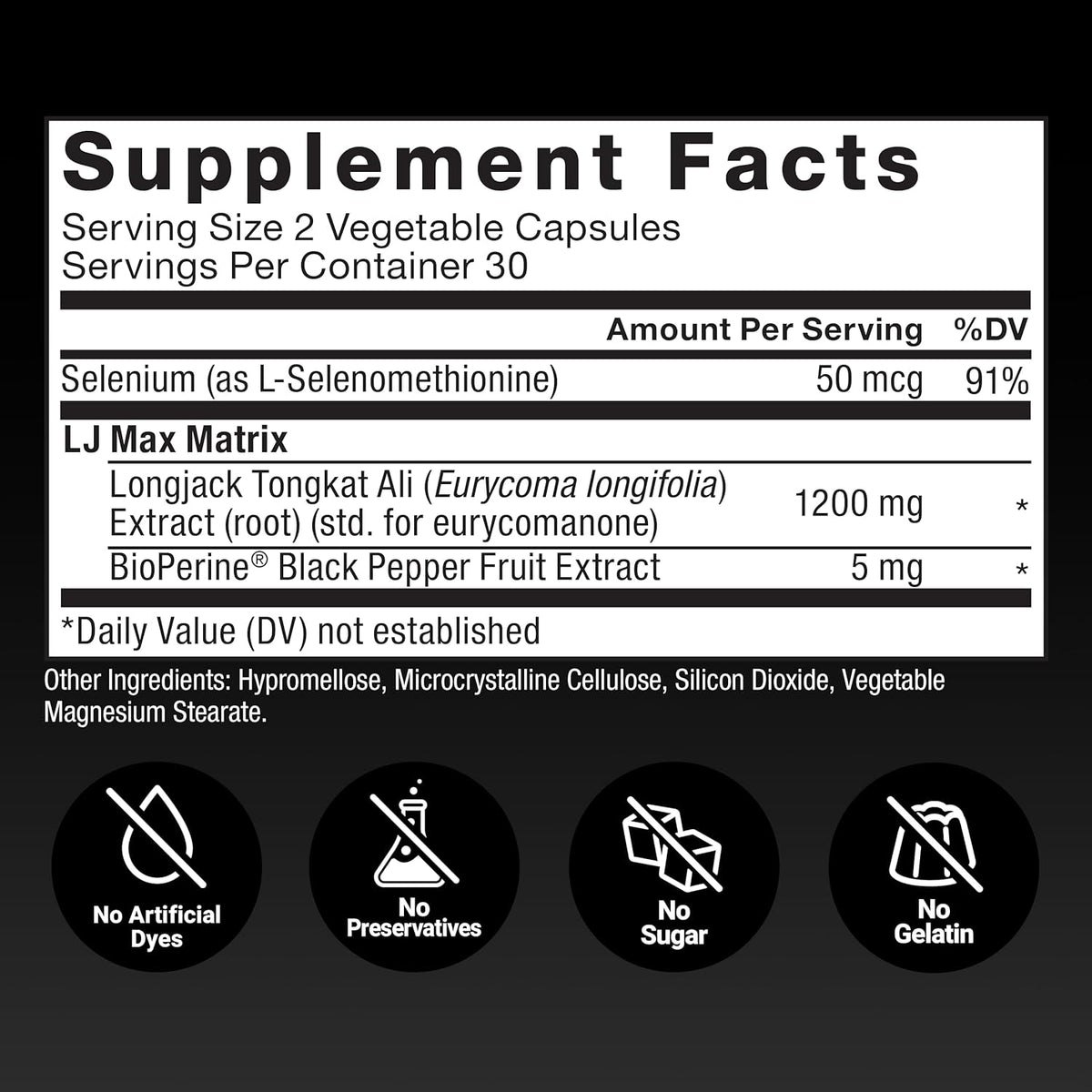 Force Factor Longjack Tongkat Ali Max 200 mg 60ct