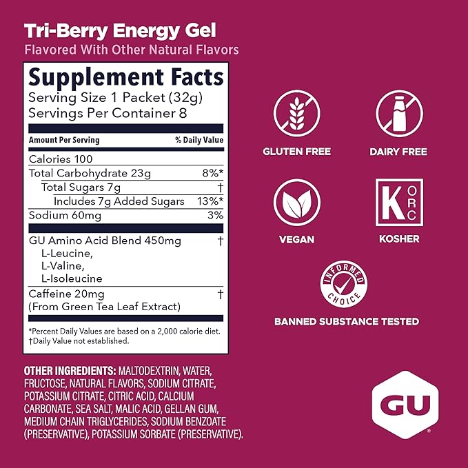 GU Tri- Berry Energy Gel 1.1oz