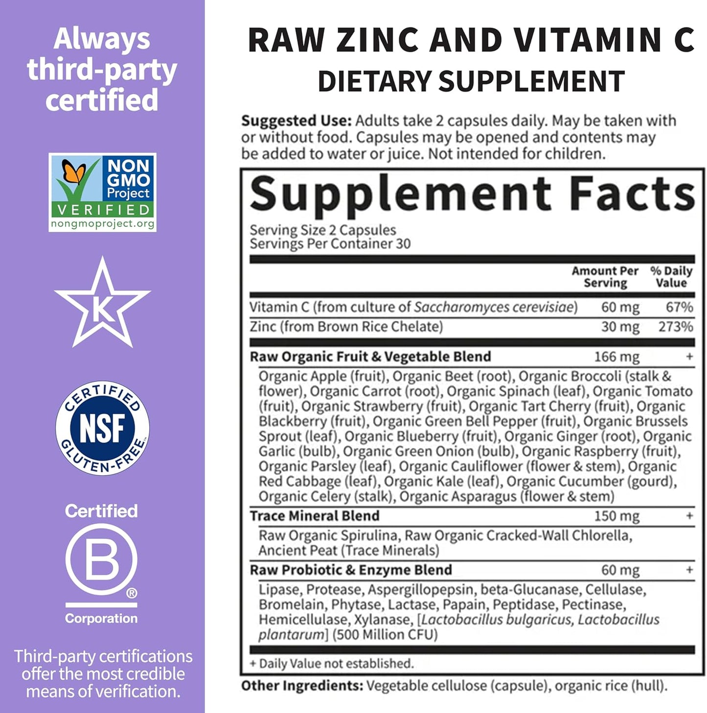 Garden of Life Vitamin Code Raw Zinc