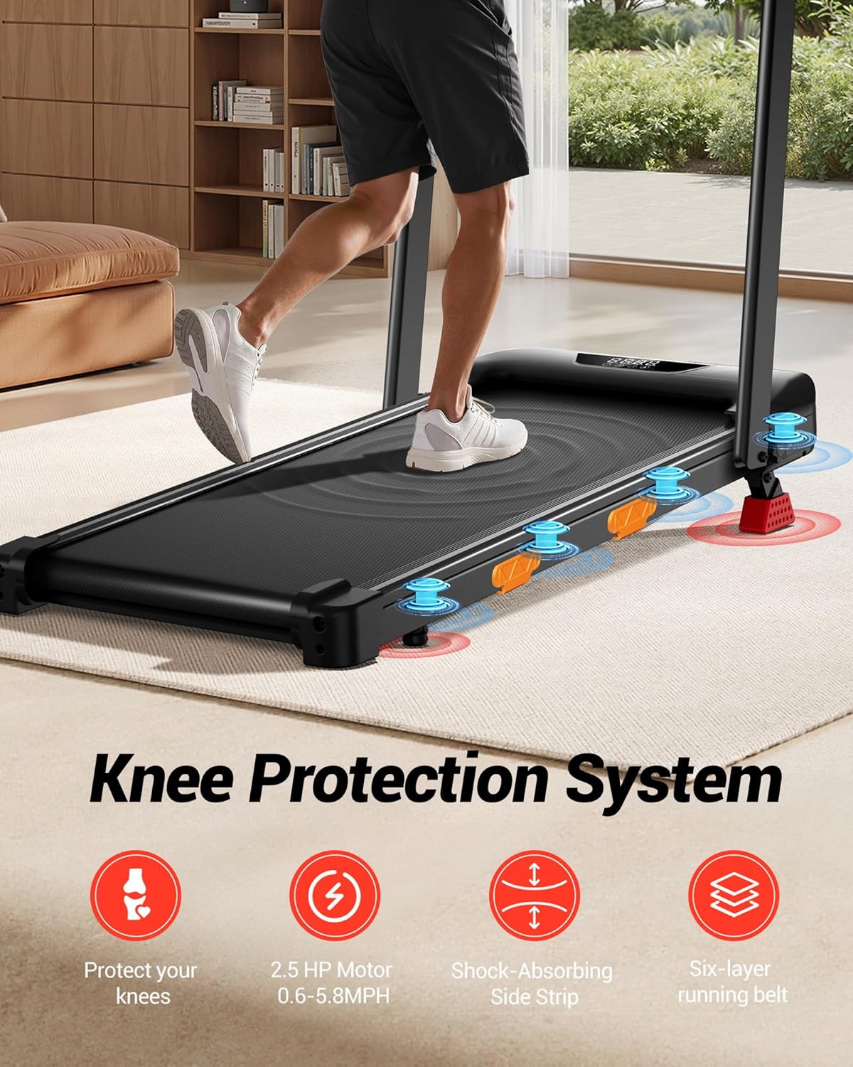 LONTEK Walking Pad With Handle and Incline
