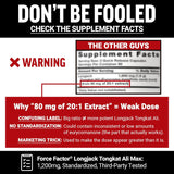 Force Factor Longjack Tongkat Ali Max 200 mg 60ct
