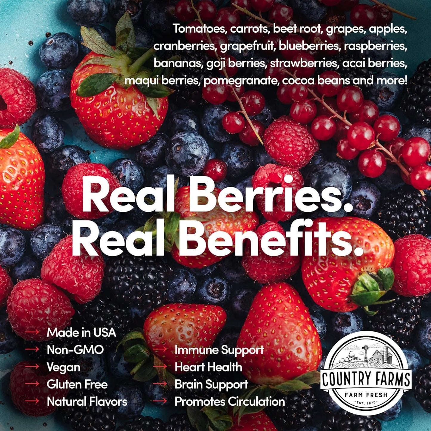 Country Farms Super Reds 20sv Mixed Berry 200g