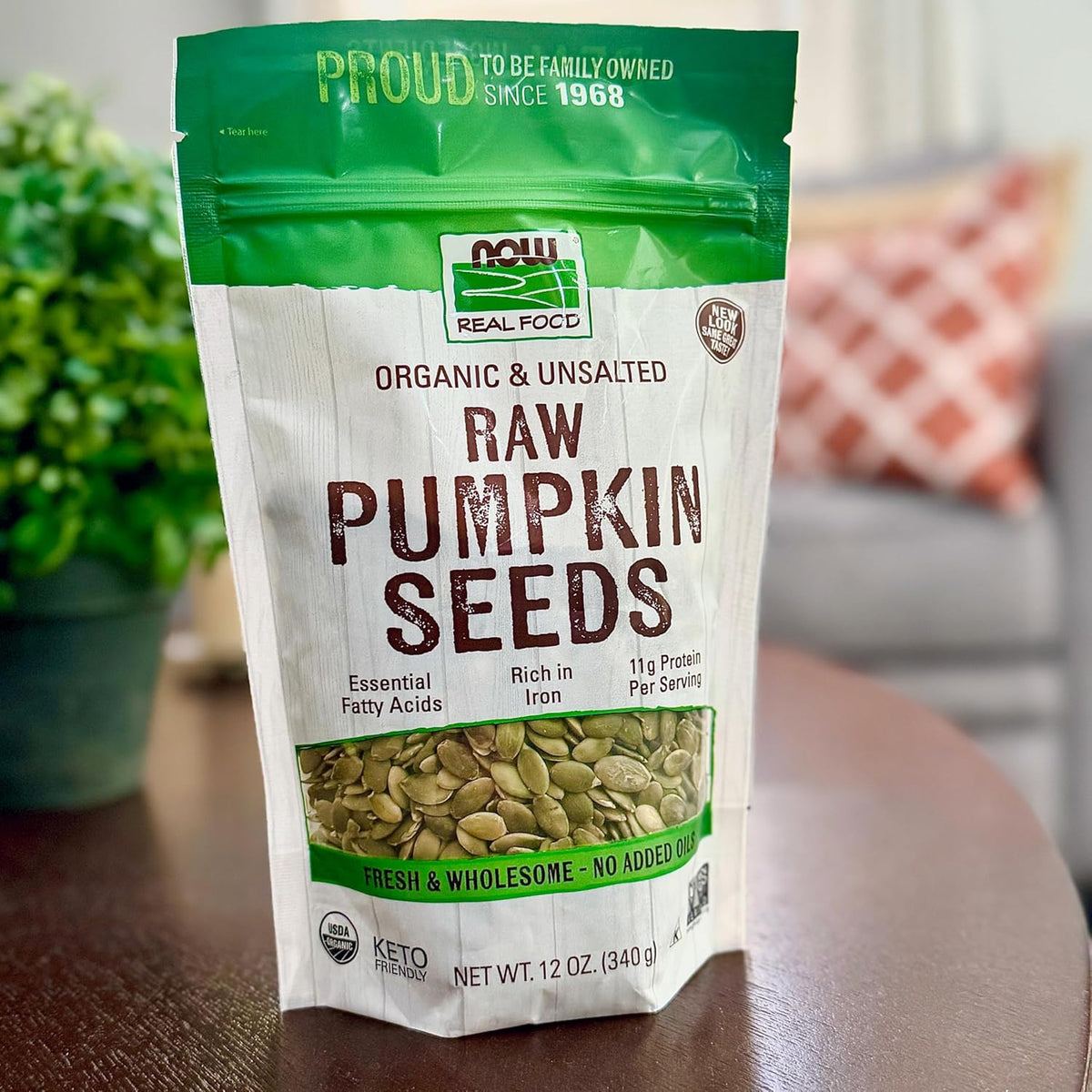 Now Raw Organic Pumpkin Seeds 12oz