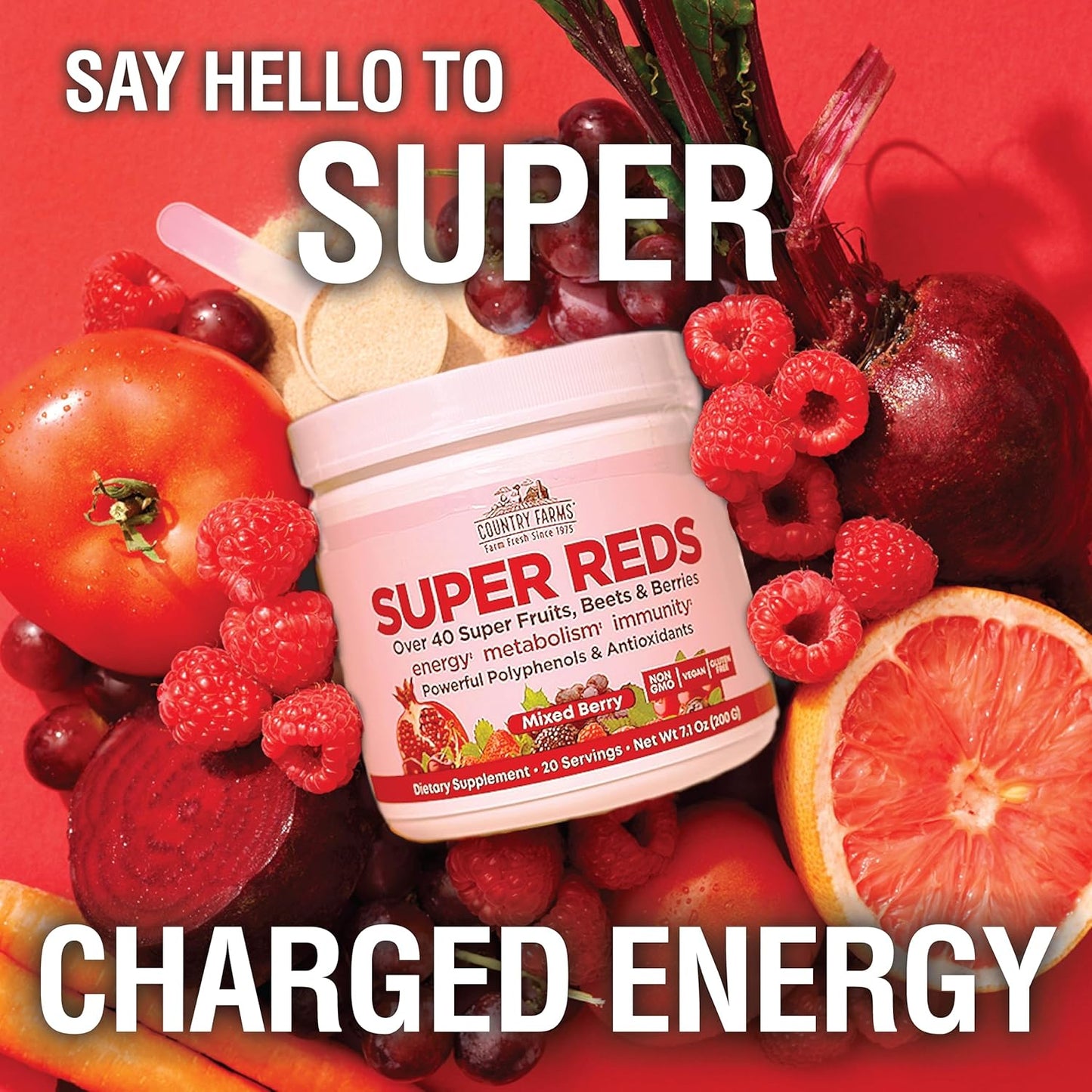 Country Farms Super Reds 20sv Mixed Berry 200g