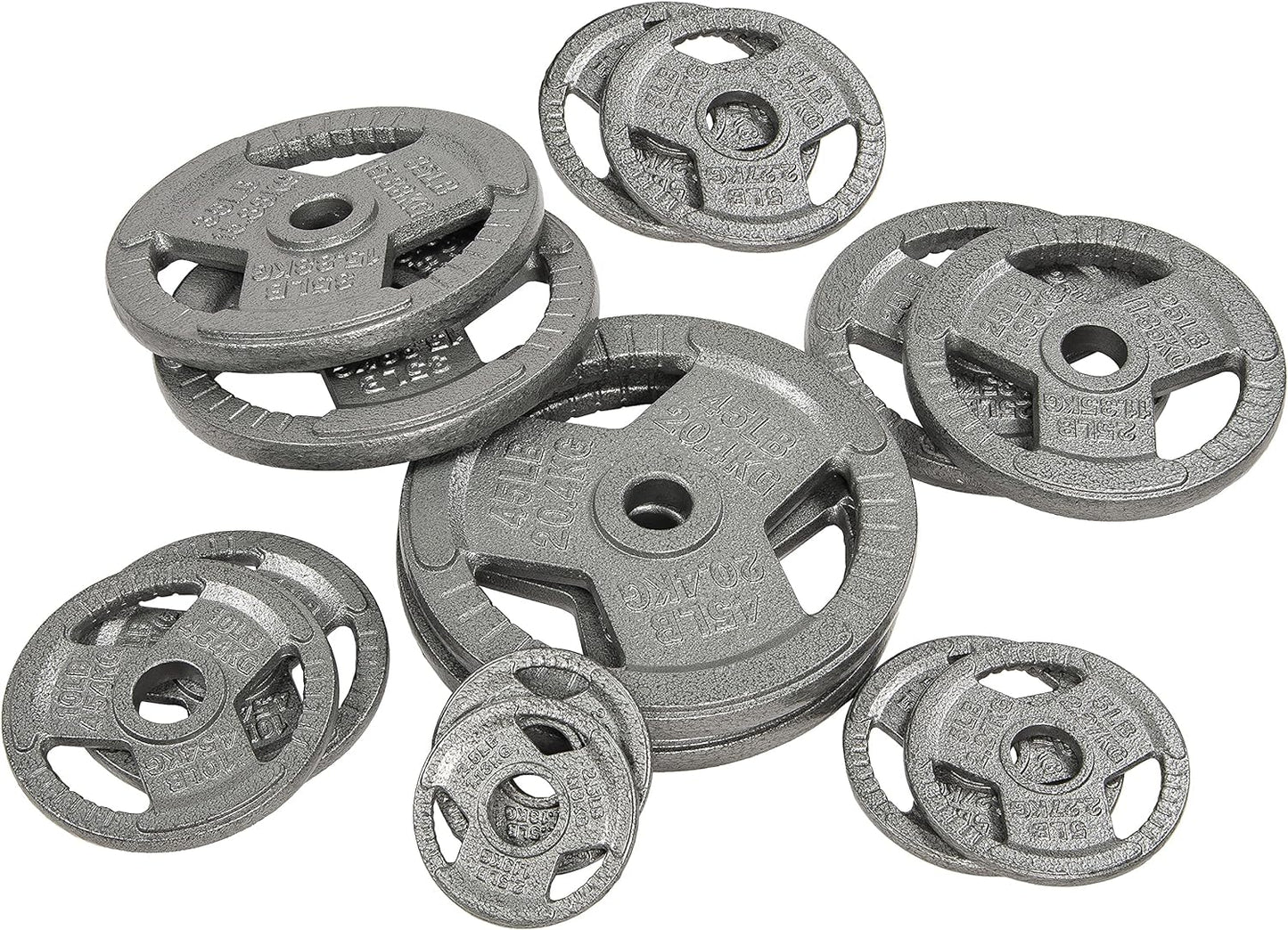 Cast Iron Plate Weight Plate for Strength Training and Weightlifting, 2" Center Hole