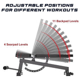Adjustable Bench  w/ Removable Foot Catch- 1200lb Capacity