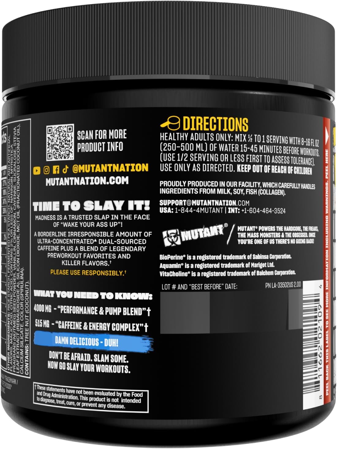Mutant Madness Ultra Concetrated Pre - Workout 30sv