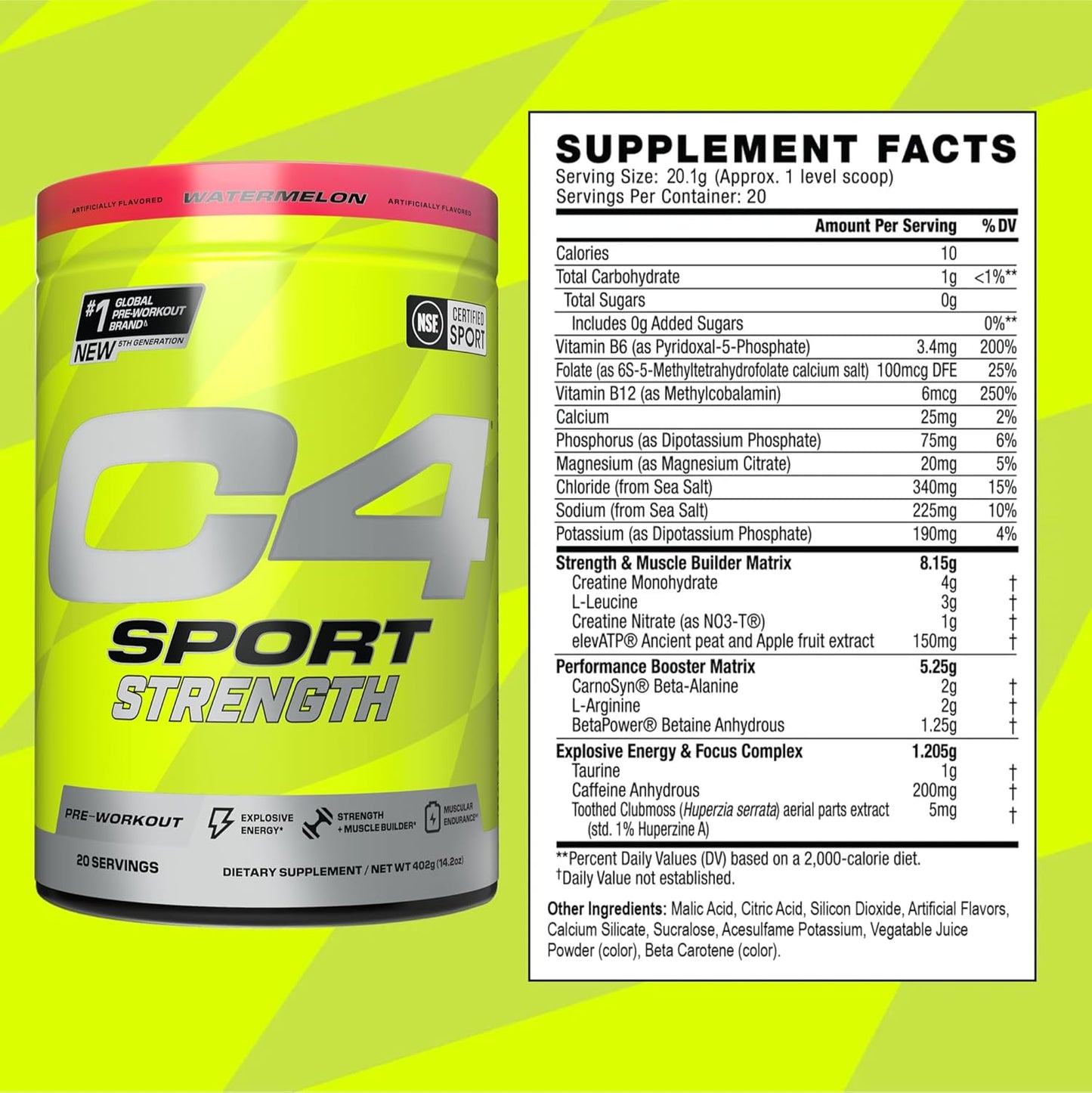 C4 Sport Strength Preworkout 20sv Hawaiian Punch
