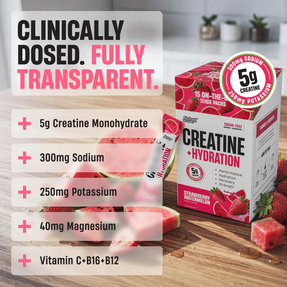 Nutrex Creatine + Hydration Sticks Pack 15ct