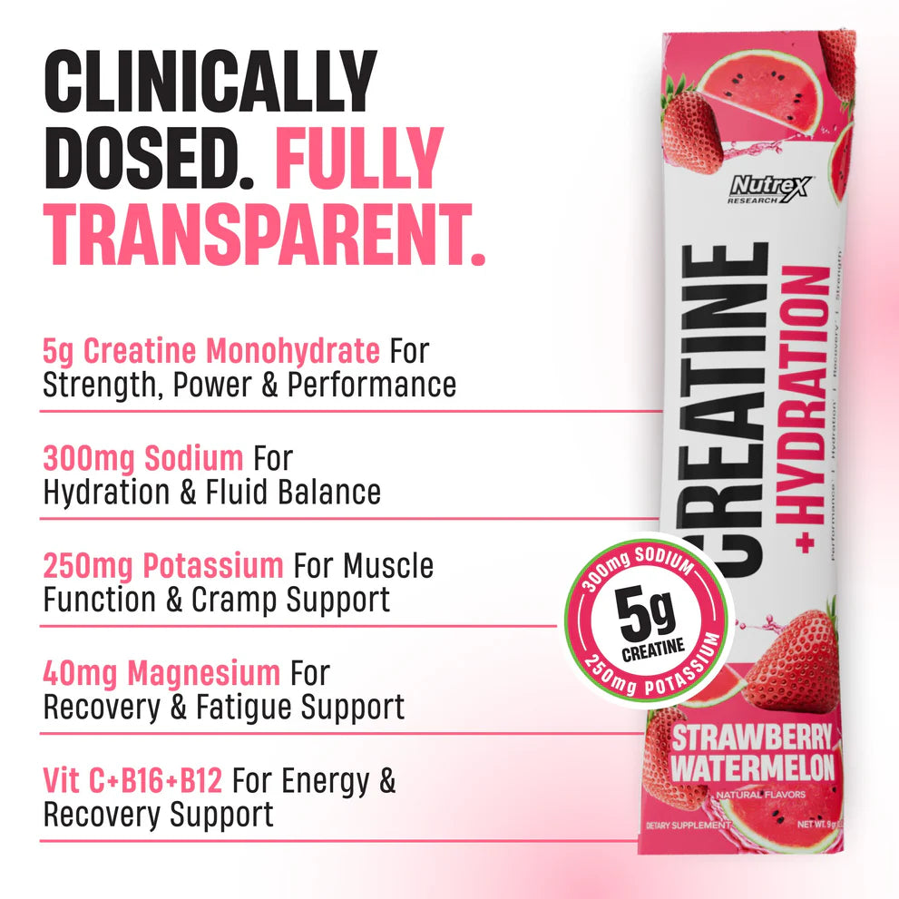 Nutrex Creatine + Hydration Sticks Pack 15ct