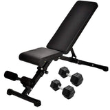 Adjustable Bench and Pair of 35lb Hex Dumbbells