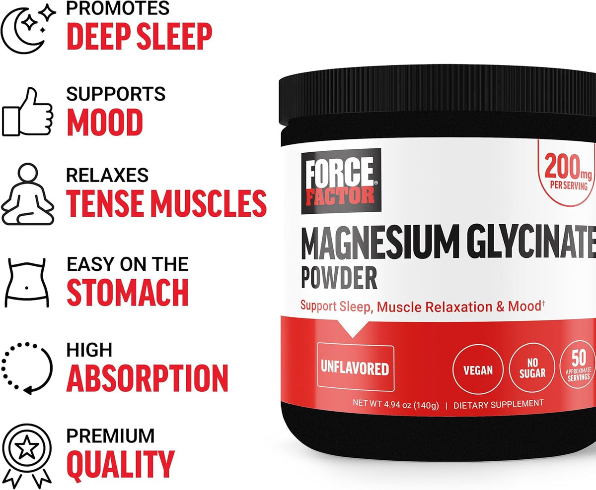 Force Factor Magnesium Glycinate Powder 200mg