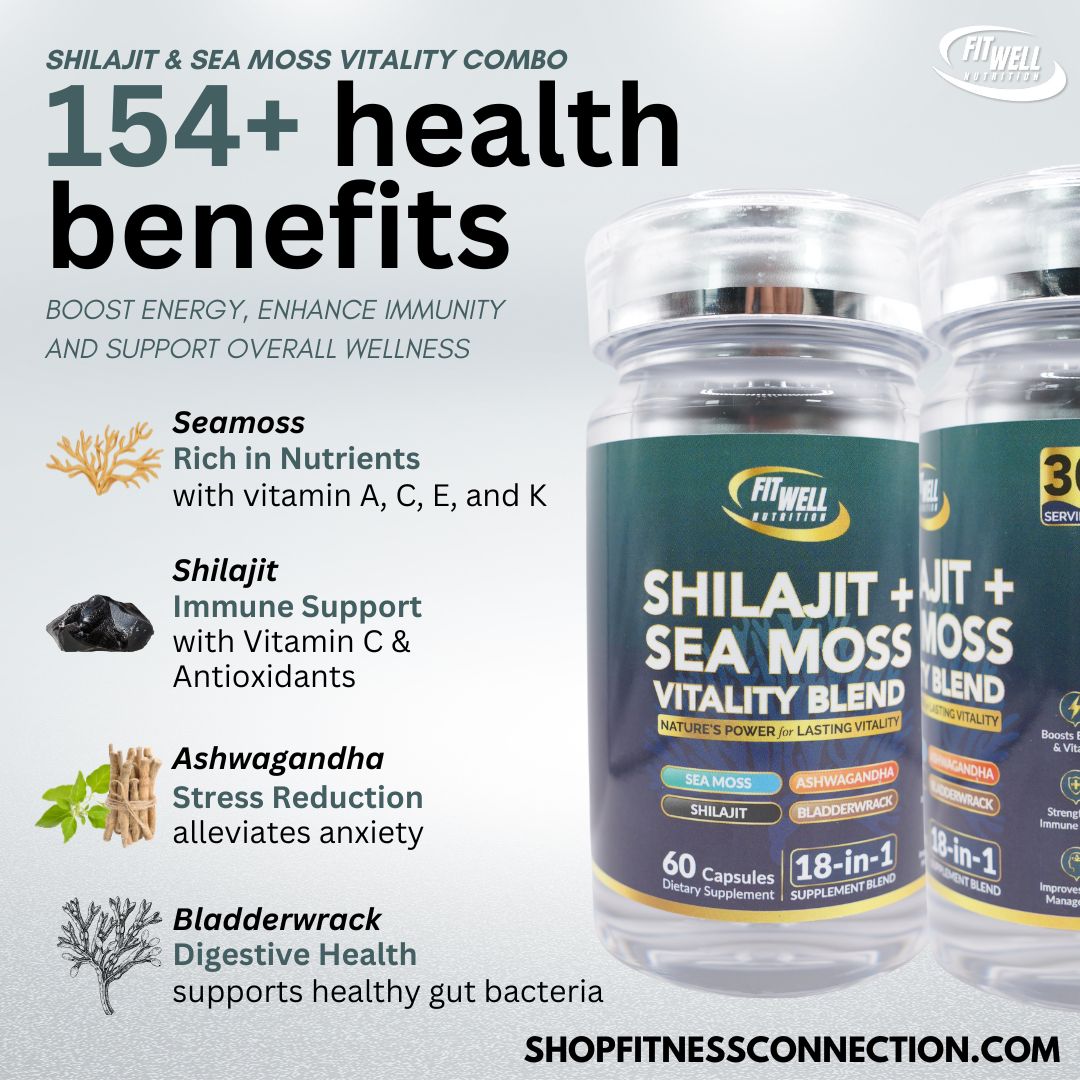Fit Well Shilajit + Sea Moss Vitality Blend Pills 60ct