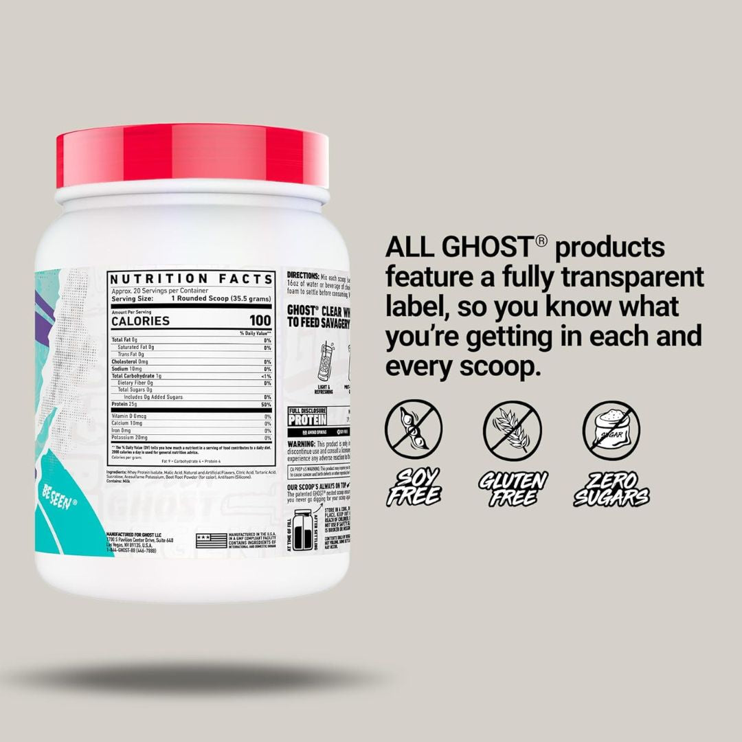 Ghost Clear Whey Protein Isolate 20sv