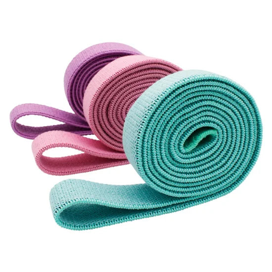 Heavy Duty Long Fabric Exercise Resistance Bands Set of 3 Fitness Connection ltd