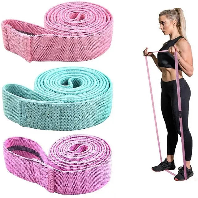 Heavy Duty Long Fabric Exercise Resistance Bands Set of 3
