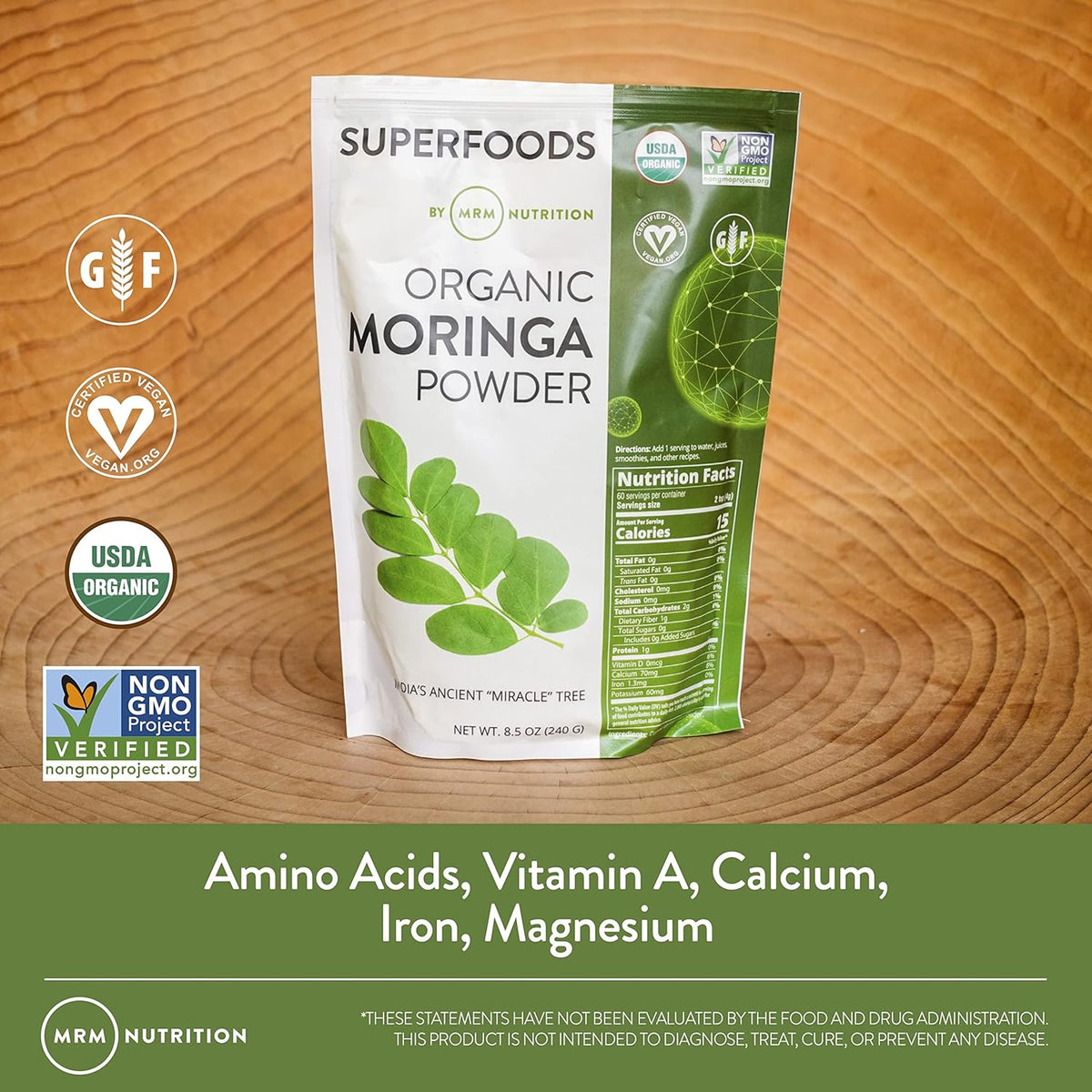 MRM Raw Organic Moringa Powder 8.5oz