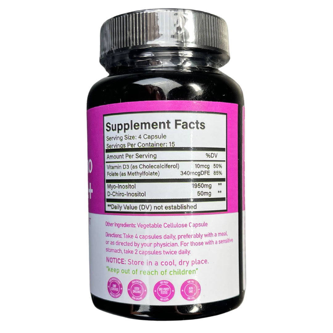 Fitwell Nutrition Inositol supplement bottle for hormonal and ovarian support.