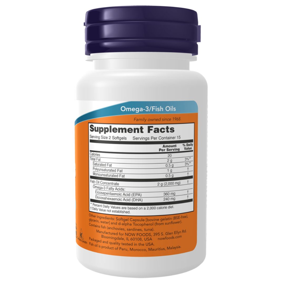 NOW Omega-3 Fish Oil Softgels
