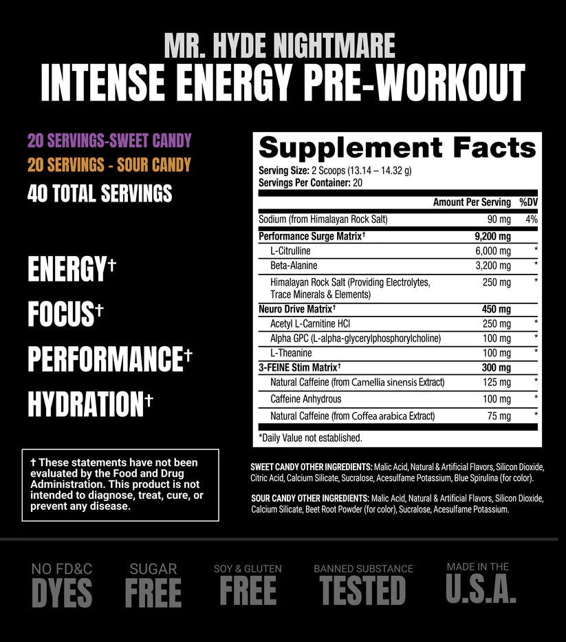 Prosupps Hyde Dual Tub 20 svg Sour / Sweet Candy