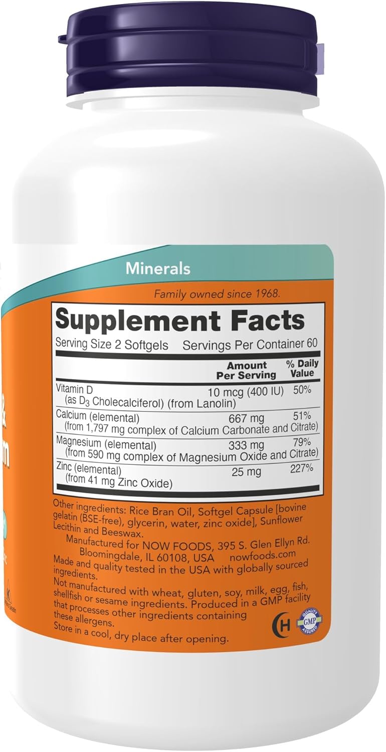 Now Calcium & Magnesium - Vitamin D3 Zinc 120ct