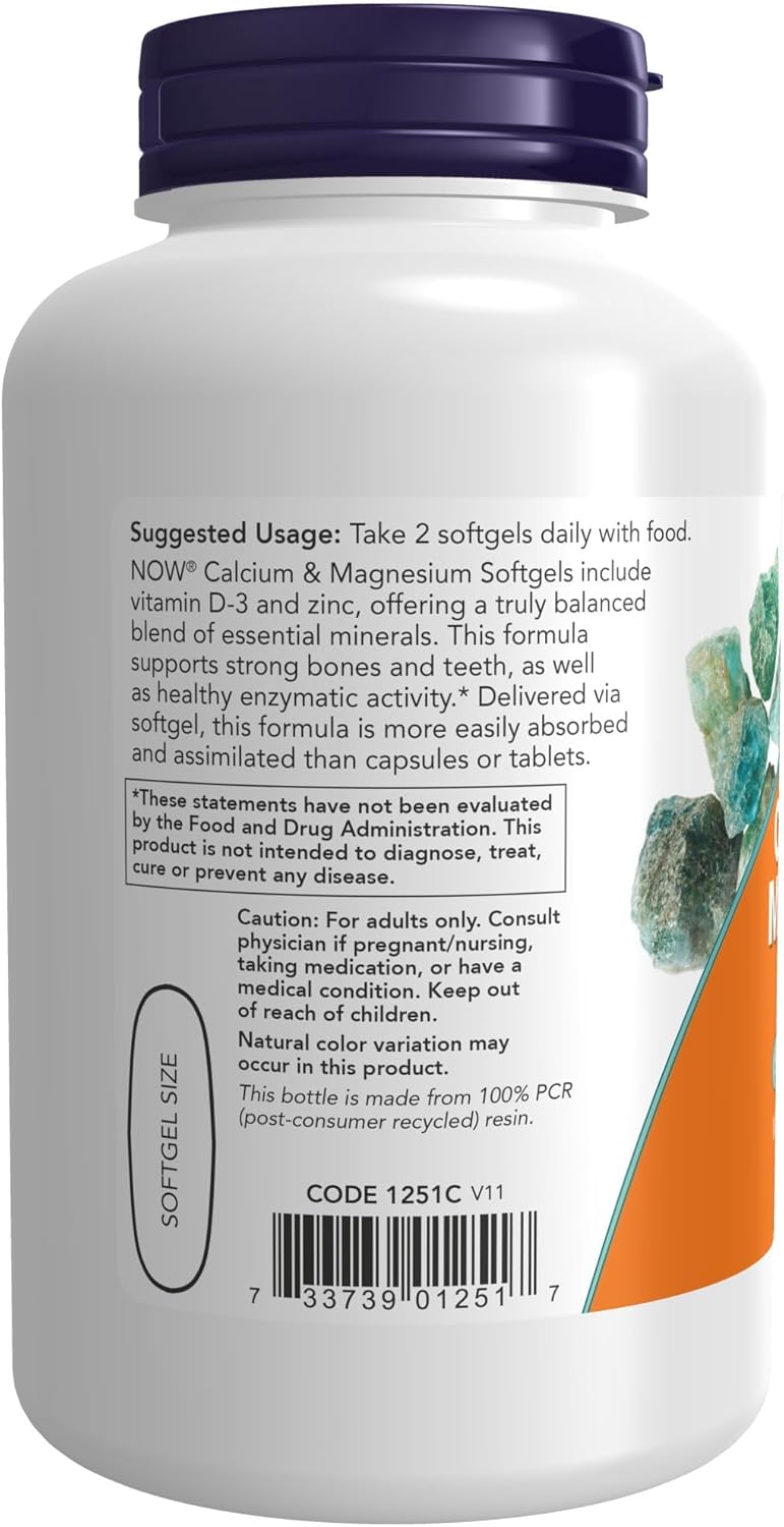 Now Calcium & Magnesium - Vitamin D3 Zinc 120ct