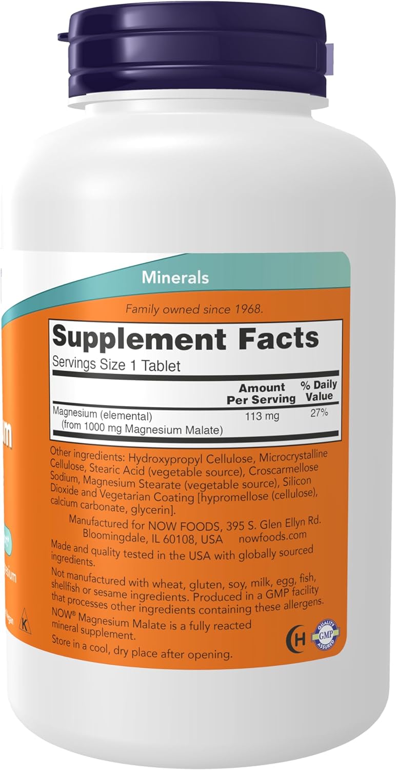 Now Magnesium Malate 1000mg 180tabs