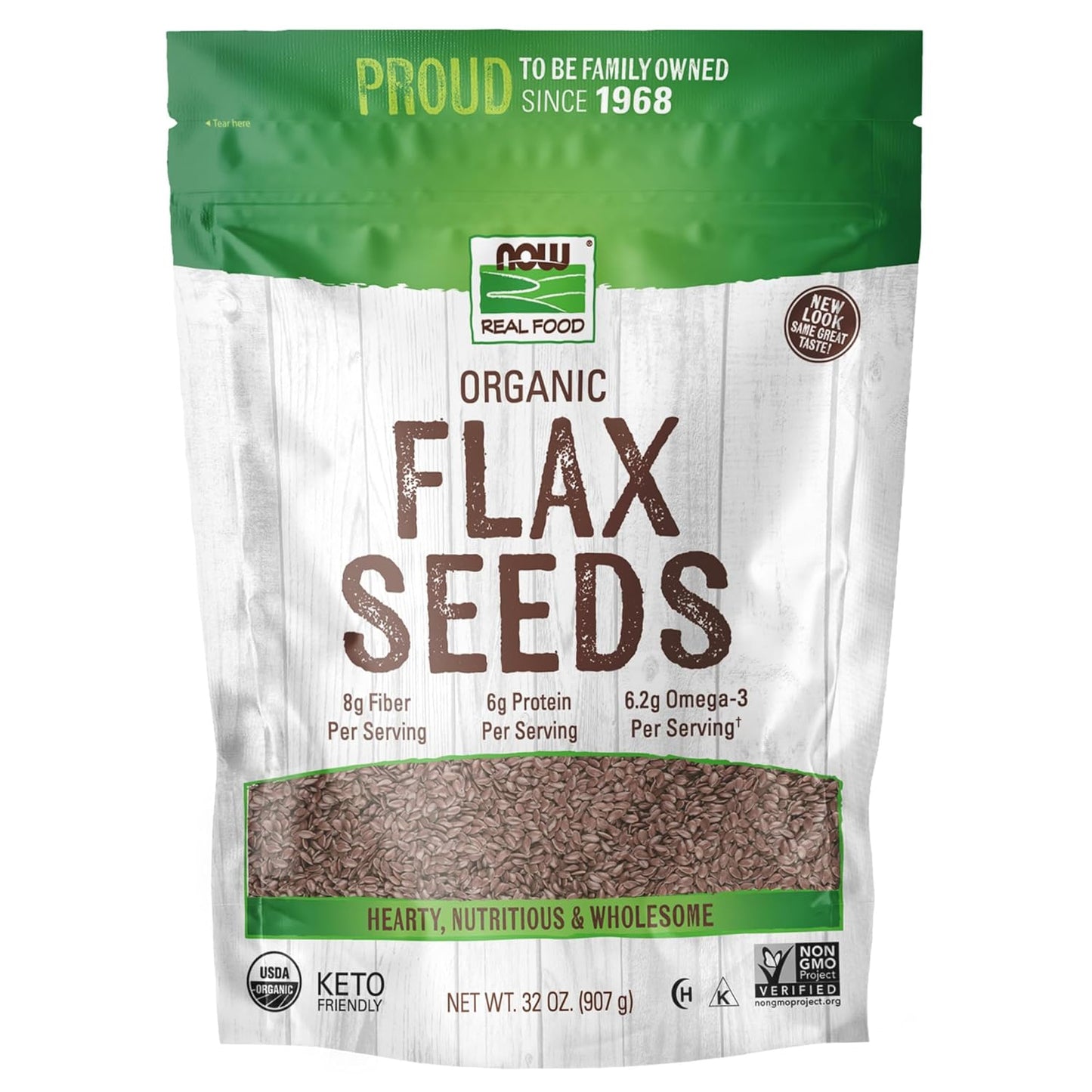 Now Organic Flax Seeds 32oz