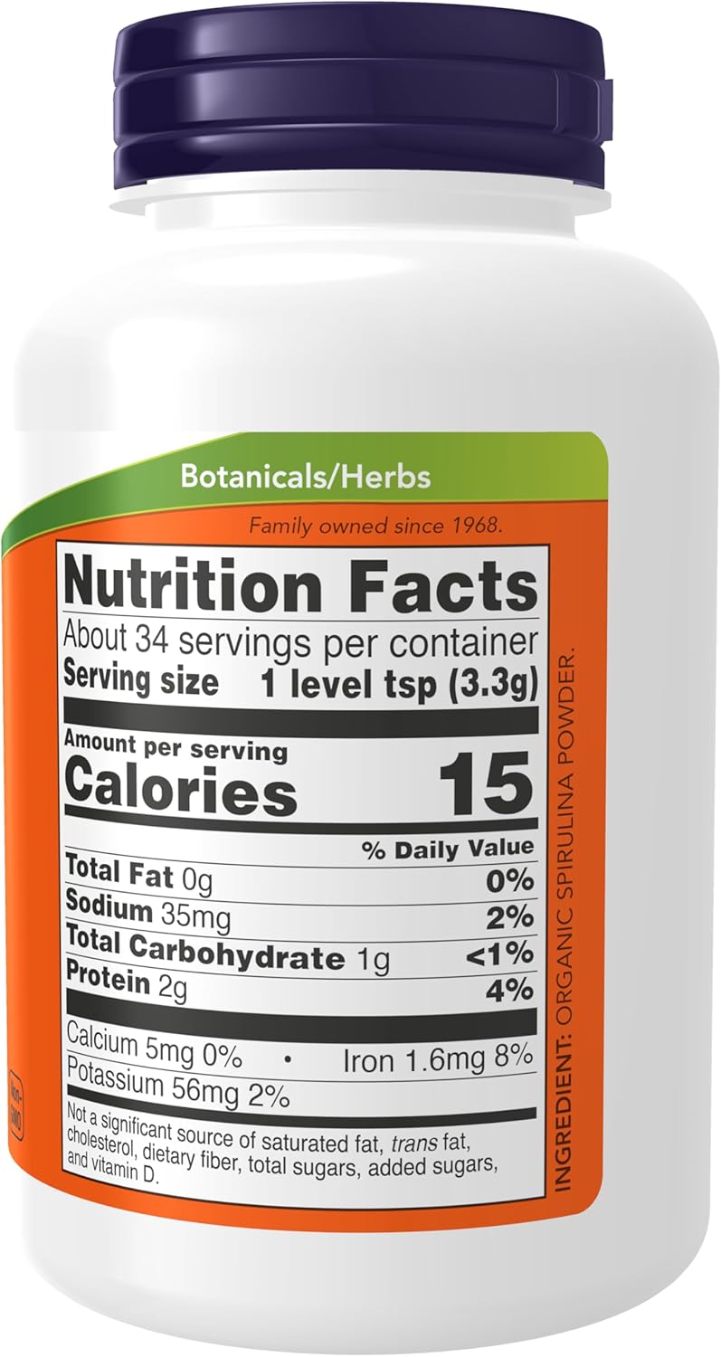 Now Organic Spirulina Powder 4oz