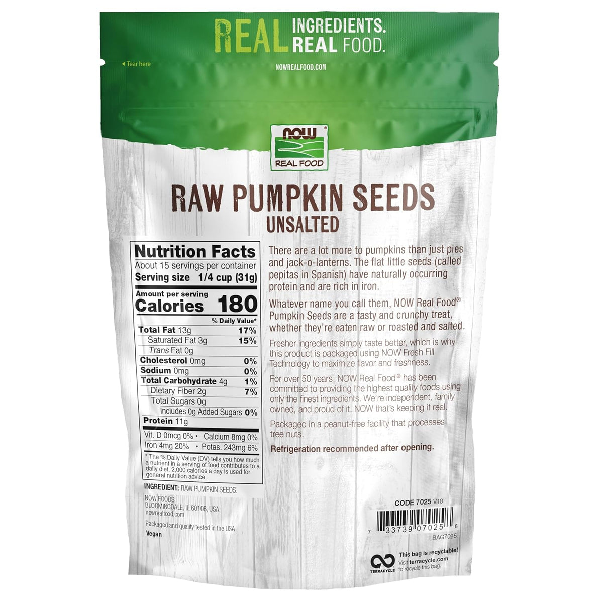 Now Raw Pumpkin Seeds 16oz (2 skus)