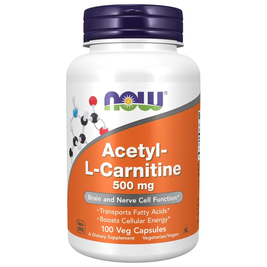 NOW Acetyl-L-Carnitine 500 mg – 100 Veg Capsules