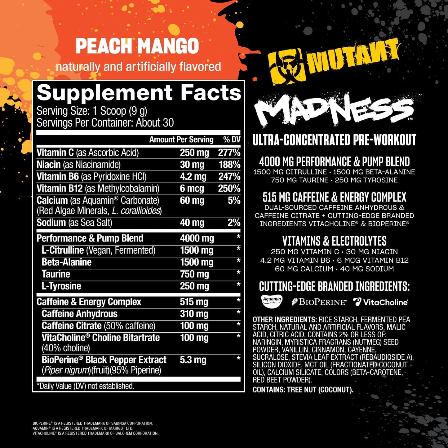 Mutant Madness Ultra Concetrated Pre - Workout 30sv