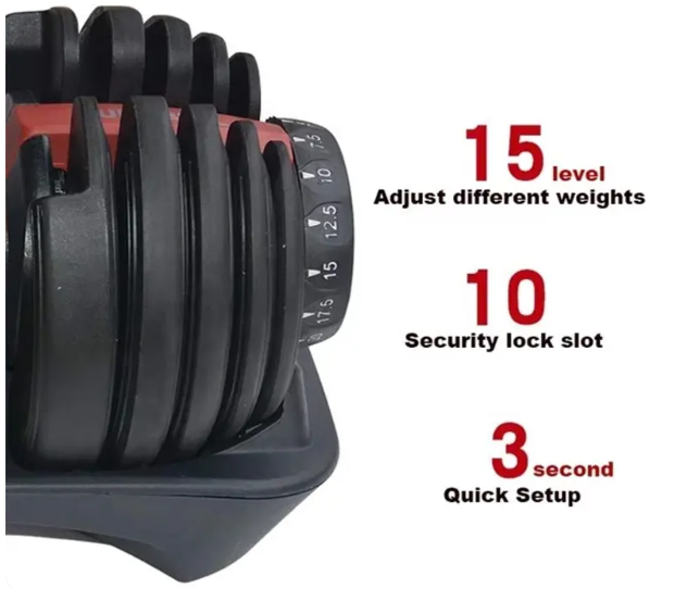 Adjustable Dumbell Pair 90Lb Max Weight