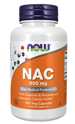 NOW NAC N-Acetyl Cysteine - 600 MG (100 Vegetarian Capsules)