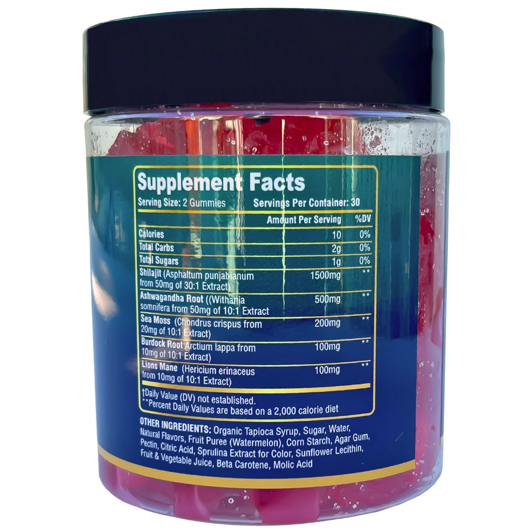 Fit Well - Shilajit Ashwagandha Vitality Gummies 60ct