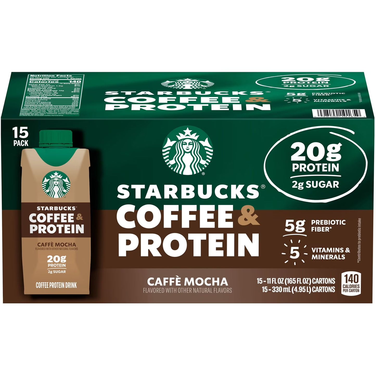 Starbucks Coffee & Protein Cafe Mocha Drink 11 oz. 15 pk.
