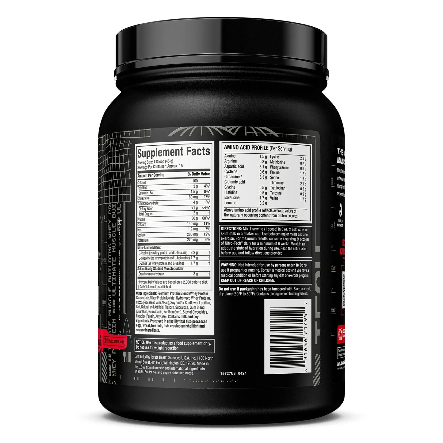 MuscleTech Nitro Tech Whey Protein 1.5lb