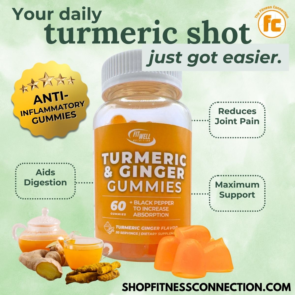 Fit Well - Turmeric & Ginger Gummies 60ct