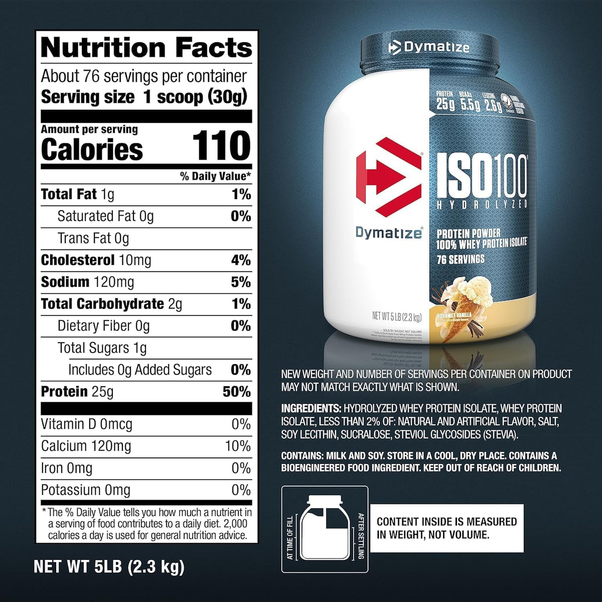 Dymatize ISO 100 Hydrolyzed Protein Powder 5lb