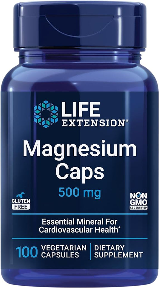 Life Extension Magnesium Caps, 500 mg, 100 vegetarian capsules